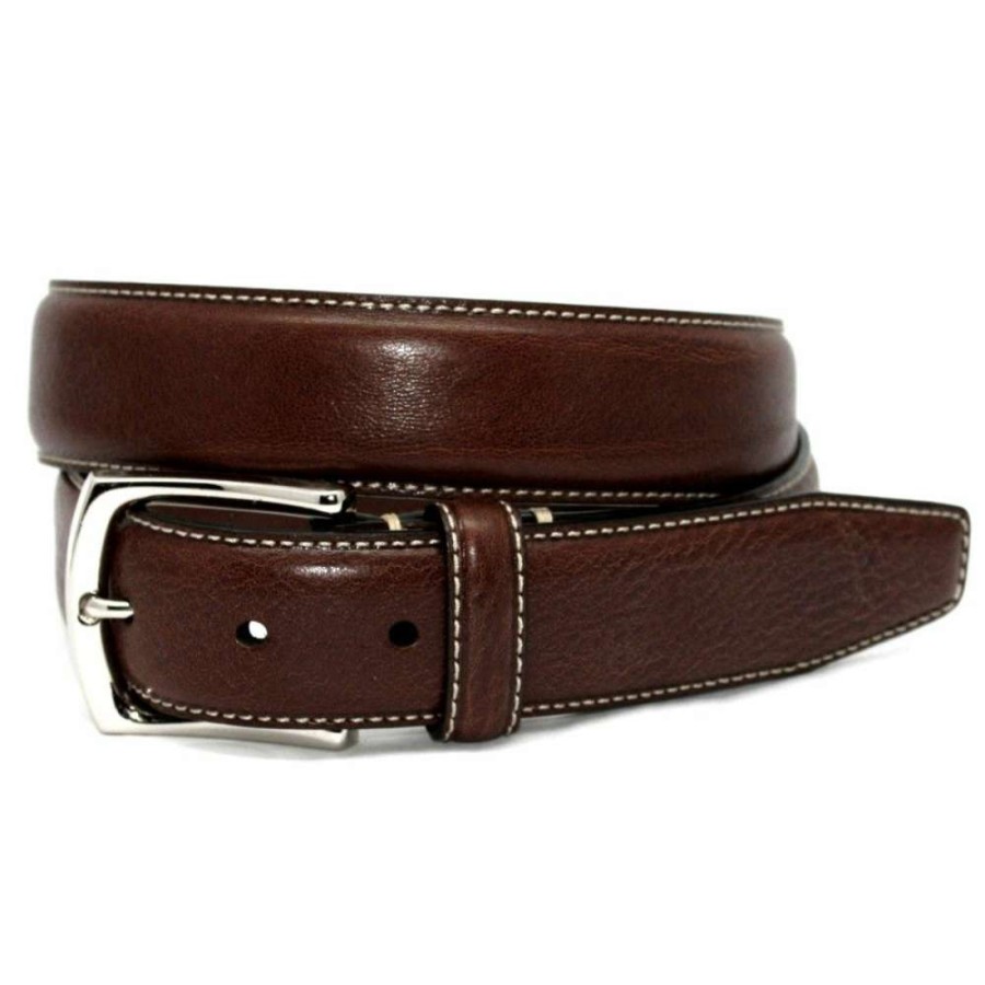 Men * | Classical Tumbled Leather Belt