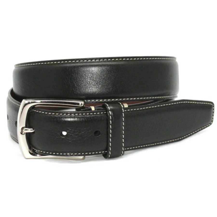 Men * | Classical Tumbled Leather Belt