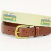 Men * | Best Quality New Orleans Streetcar Needlepoint Belt By Smathers & Branson Lt Khaki