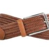 Men * | Top Selling Italian Saddle Leather Stretch Belt By Martin Dingman Saddle Tan