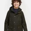 Kids * | Good Quality Boys Beaufort Wax Jacket By Barbour Olive