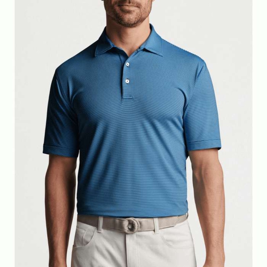 Men * | Best Quality Jubilee Stripe Performance Polo By Peter Millar