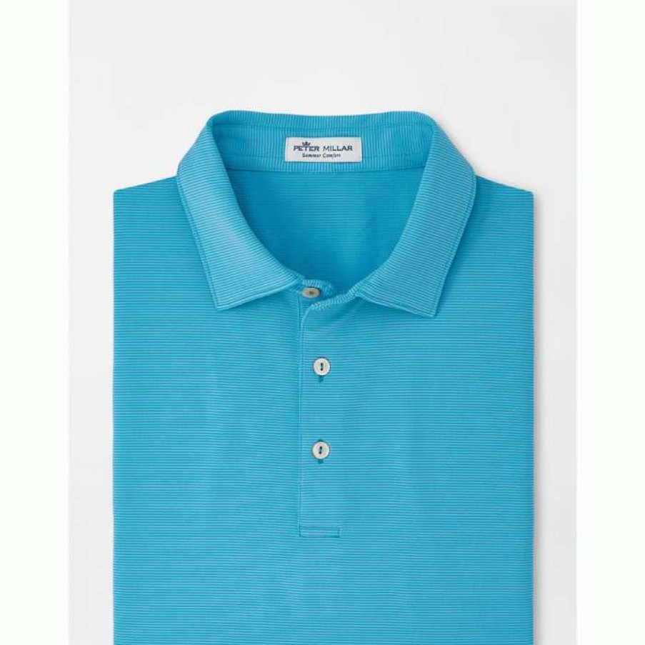 Men * | Best Quality Jubilee Stripe Performance Polo By Peter Millar