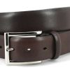 Men * | Official Italian Glazed Milled Calfskin Belt By Torino Leather Brown