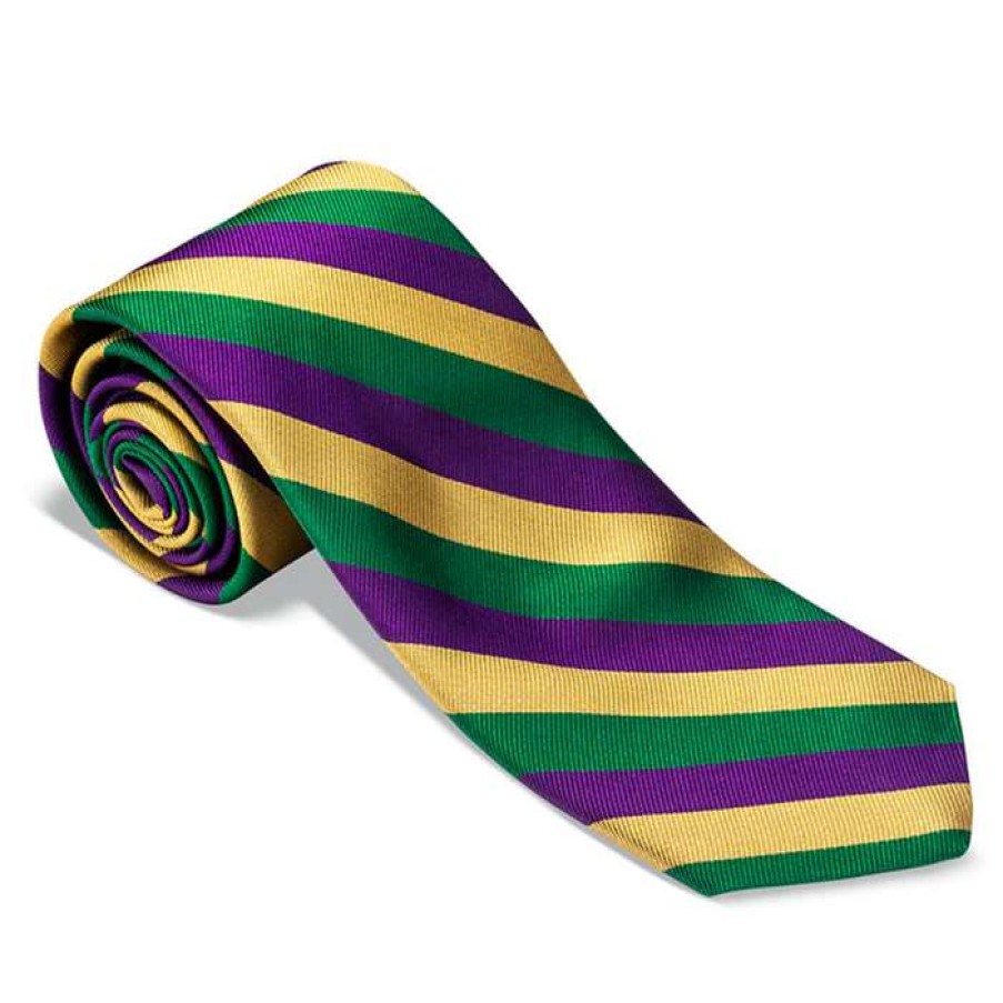 Men * | Special Stripe Tie By Hanauer Mardi Gras