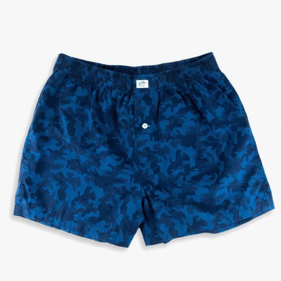 Men * | Lower Prices I See You Over Deer Boxer Short By Southern Tide Navy