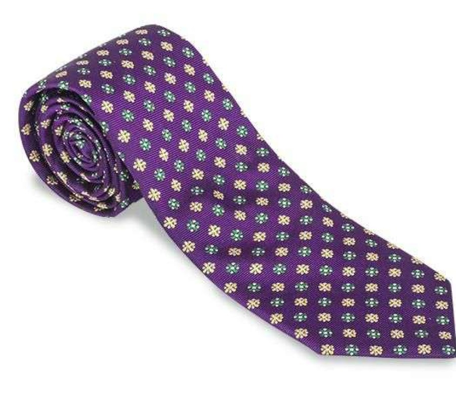 Men * | Discounts Mardi Gras Flower Tie By Hanauer